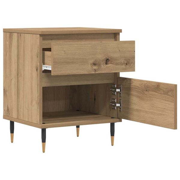 vidaXL Bedside Cabinet Set of 2 Artisan Oak Engineered wood, metal