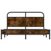 vidaXL Bed Frame Smoked oak Steel Queen Bed Frame Rectangular