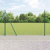 vidaXL Fence with Posts Green 1.2 x 25 m Steel