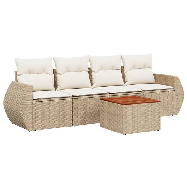vidaXL Garden Sofa Set Beige, Cream White