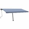 vidaXL Retractable Awning Blue and White