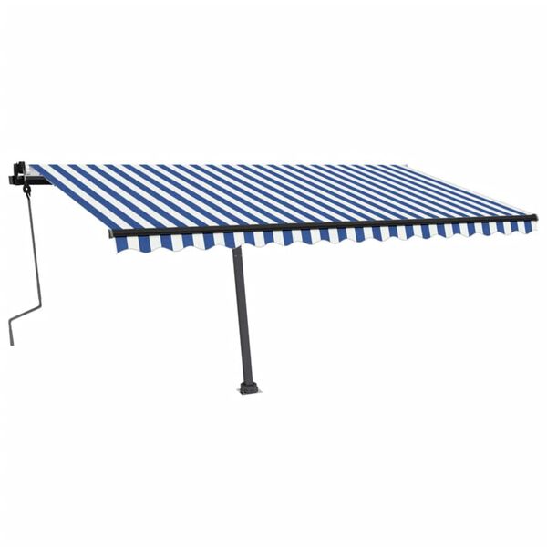 vidaXL Retractable Awning Blue and White
