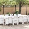 vidaXL Garden Dining Set 13 pcs White Poly rattan and Cotton