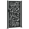 vidaXL Garden Gate Black 39.4x68.9" Steel Flame  Design