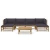 vidaXL Garden Lounge Set Dark Grey Bamboo, Polyester Modular