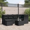 vidaXL Sofa Set Black PE rattan Large Modular Garden Sofa Set