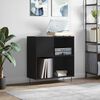 vidaXL Record Cabinet Black Engineered wood, Iron 33.3x15.0x35.0 in