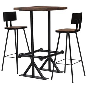 vidaXL Bar Set Multicolor Solid reclaimed wood and powder-coated steel