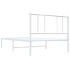 vidaXL Bed Frame White Powder-coated steel Twin Bed Frame Rectangular