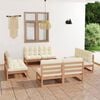 vidaXL Garden Lounge Set Honey brown, Cream Solid pine wood, 100% polyester