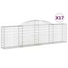 vidaXL Gabion Basket Set of 17 Silver Galvanized iron