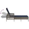 vidaXL Sun lounger Reclining 2 pcs Gray 35 x 35 x 32cm poly rattan