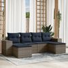 vidaXL 6 Piece Patio Sofa Set with Cushions Gray Poly Rattan
