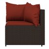 vidaXL Patio Lounge Set Brown PE rattan, powder-coated steel, tempered glass