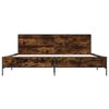 vidaXL Bed Frame Smoked Oak Engineered Wood, Metal Super King Bed Frame