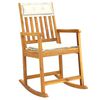 vidaXL Rocking Chair Cream White Solid Acacia Wood Standard