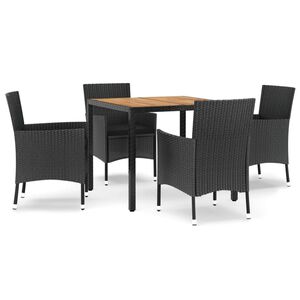 vidaXL Patio Dining Set Set of 4 Black