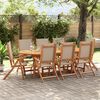 vidaXL Folding Garden Chair Set of 8 Taupe Solid Acacia wood Medium