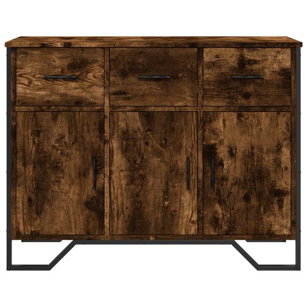 vidaXL Sideboard Smoked oak Engineered wood, metal Medium Sideboard