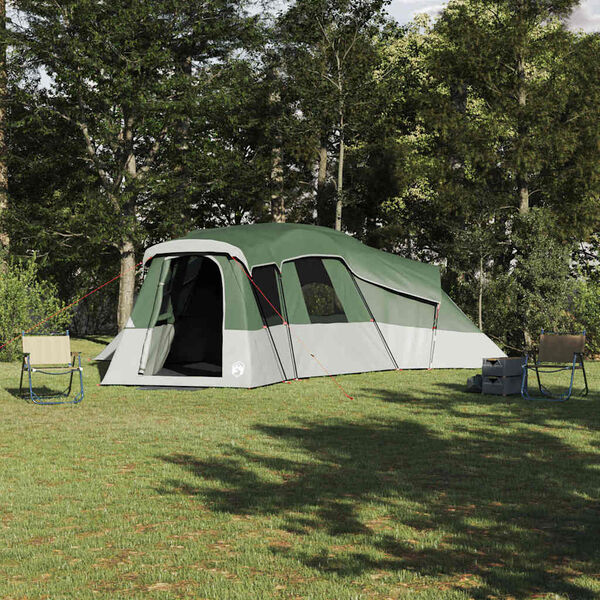 vidaXL Family Tent with Roof Green 762 x 655 x 218 cm Taffeta