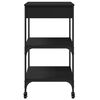 vidaXL Kitchen Trolley Black 23.6"x18.9"x35.2" Engineered Wood