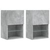 vidaXL TV Stands with LED Lights 2 pcs Concrete Gray 15.9"x11.8"x23.6"