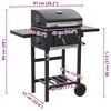 vidaXL Charcoal-Fueled BBQ Grill with Bottom Shelf Black
