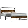vidaXL Bed Frame Smoked Oak Steel, Engineered Wood Full Bed Frame
