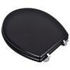 vidaXL Toilet Seats with Lids 2 pcs MDF Black (2x140802)