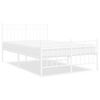 vidaXL Bed Frame White Powder-Coated Steel 47.2x78.7 in Bed Frame
