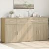 vidaXL Sideboards 2 pcs Sonoma Oak 31.1"x15"x31.5" Engineered Wood
