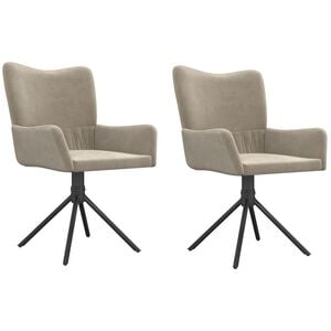 vidaXL Swivel Dining Chairs 2 pcs Light Gray Velvet