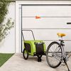 vidaXL Pet Bike Trailer Green and Black Oxford fabric, iron, PVC Small