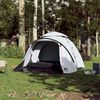 vidaXL Camping Tent Dome 3-Person White Blackout Fabric Quick Release