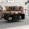 vidaXL Coffee Table Black Engineered Wood, Metal Medium Coffee Table