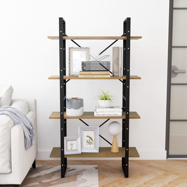 vidaXL Book Cabinet Untreated Solid Pine Solid pine wood, metal Medium