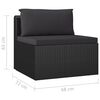 vidaXL Garden Lounge Set Black Poly Rattan, Powder-Coated Steel Large