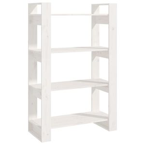 vidaXL Book Cabinet White Solid pine wood 31.5x13.8x49.2 in Book Cabinet