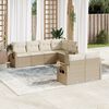 vidaXL Garden Sofa Set Beige PE rattan, powder-coated steel, polyester
