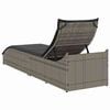 vidaXL Folding Sun Lounger Grey PE rattan, powder-coated steel Standard