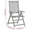 vidaXL Garden Chair Set of 4 Grey Solid Acacia wood Medium