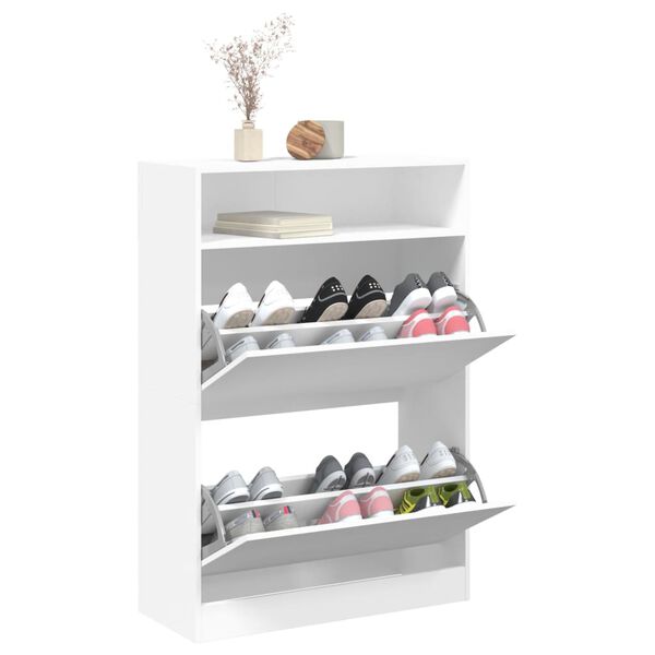 vidaXL Shoe Cabinet White Engineered wood Tall Shoe Cabinet