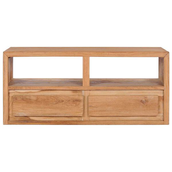 vidaXL TV Cabinet Natural Wood Color Solid Teak Wood Medium