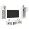 vidaXL 5 Piece TV Wall Units with LED White Engineered Wood