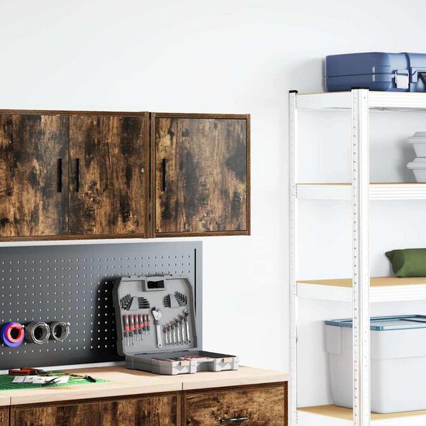vidaXL Garage Wall Cabinet Smoked Oak Engineered Wood
