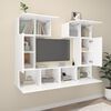 vidaXL 6 Piece TV Stand Set White Engineered Wood
