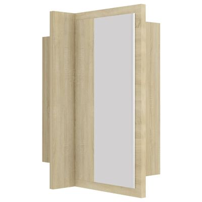 vidaXL LED Bathroom Mirror Cabinet Sonoma Oak 15.7"x4.7"x17.7"
