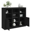 vidaXL Sideboard Set of 3 Black Engineered wood, Glass Medium