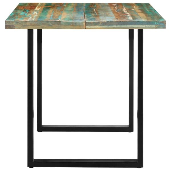 vidaXL Dining Table Multicolor Solid reclaimed wood, powder-coated steel