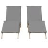 vidaXL Sun Loungers with Cushions 2 pcs Beige Poly Rattan